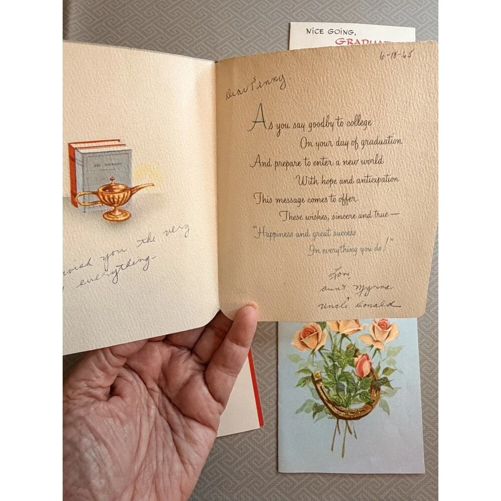 Vintage 1965 Used Graduation Greeting Cards Lot of 4 Hallmark Norcross American